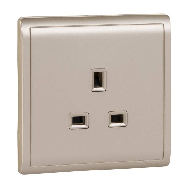 13A 250V 1Gang socket, Wine Gold - 1