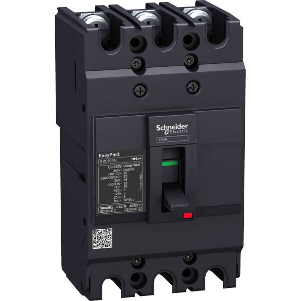 circuit breaker EasyPact EZC100N - TMD - 20 A - 3 poles 3d - 1