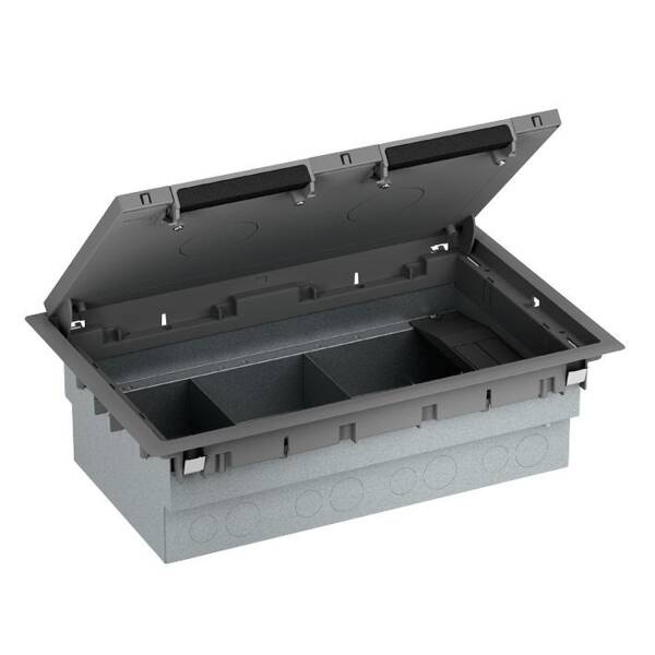 empty floor box - 3 compartments - plastic - 100 mm - 1