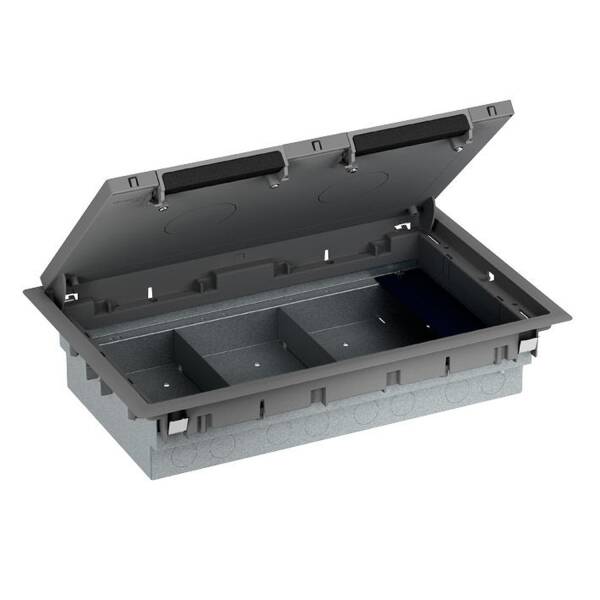 empty floor box - 3 compartments - plastic - 70 mm - 1