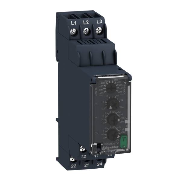 Harmony, Modular 3-phase voltage control relay, 8 A, 2 CO, 380...480 V AC - 1