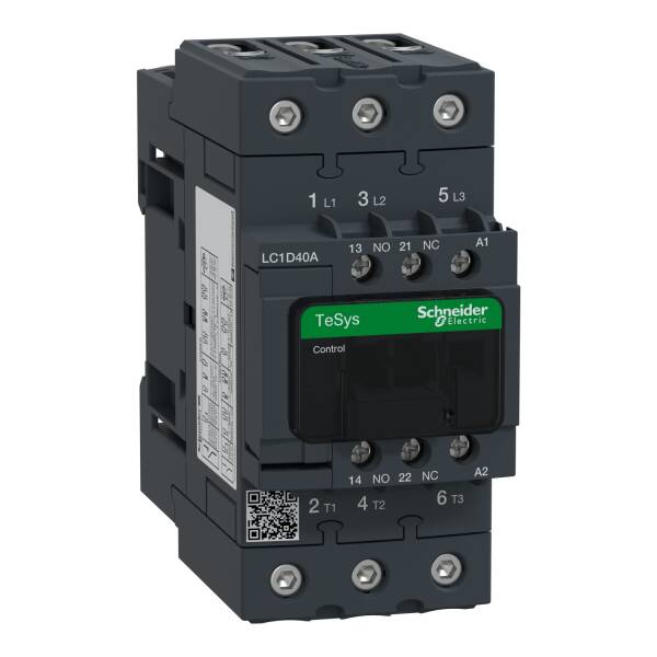 TeSys Deca contactor - 3P(3 NO) - AC-3/AC-3e - <lt/>= 440 V 40 A - 24 V AC 50/60 Hz coil - 1