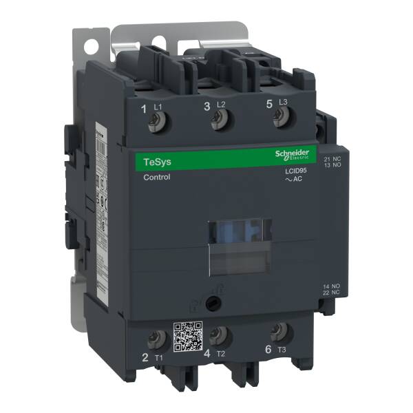 TeSys Deca contactor, 3P(3NO), AC-3/AC-3e, 440V, 95 A, 220V AC 50/60 Hz coil,screw clamp terminals - 1